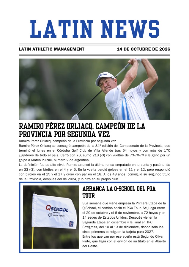 Portada de LATIN News del 14 de octubre de 2026